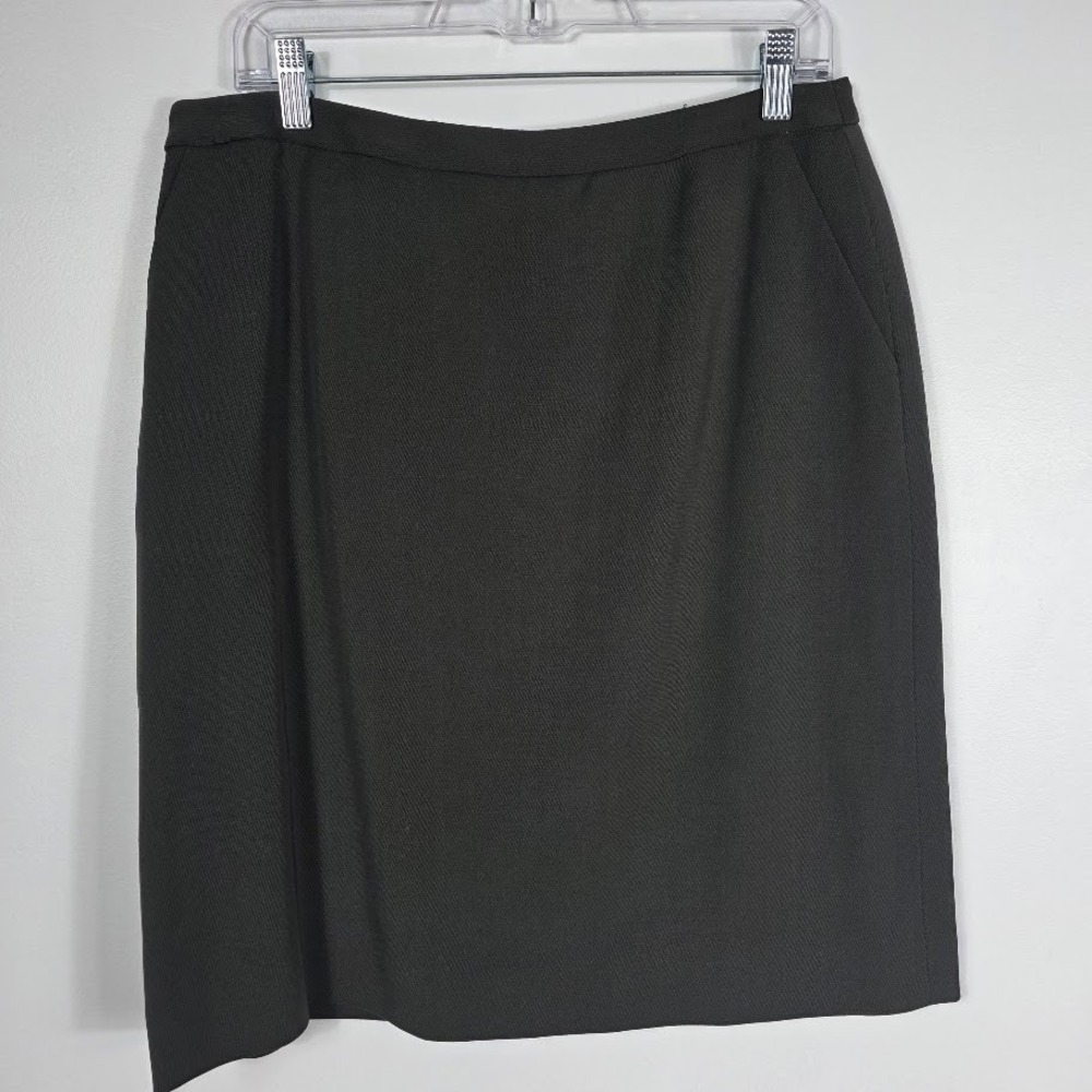 Jones New York Womens Dark Green Wool Blend Knee‎ Length Pencil Skirt Size 14